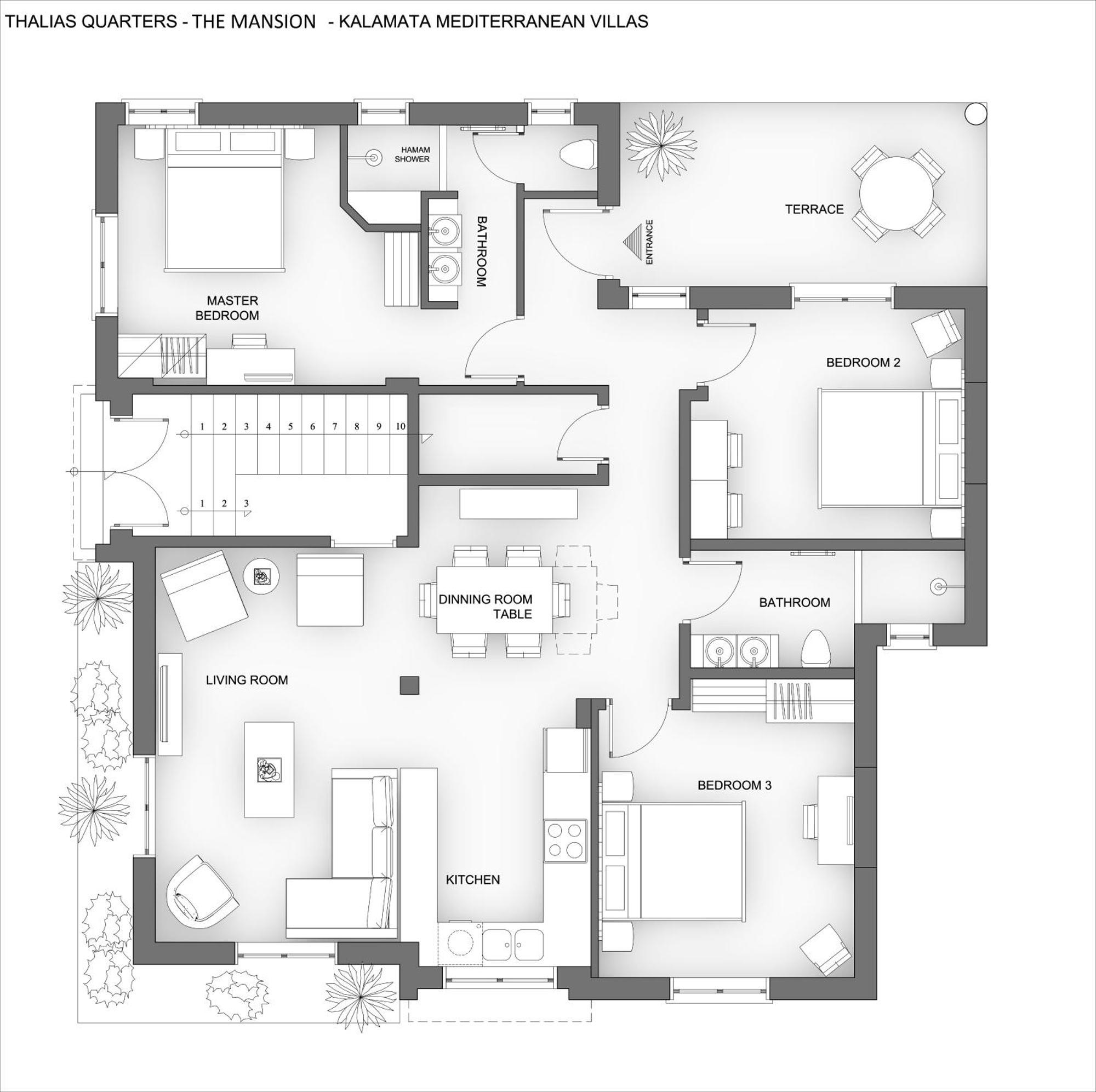Thalias Quarters - Kalamata Mediterranean Villas Eksteriør billede